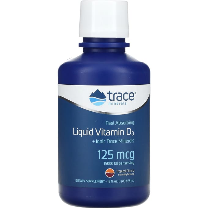 Trace, vitamine D3 liquide, cerise tropicale, 125 mcg (5 000 UI), 473ml (16 fl oz)