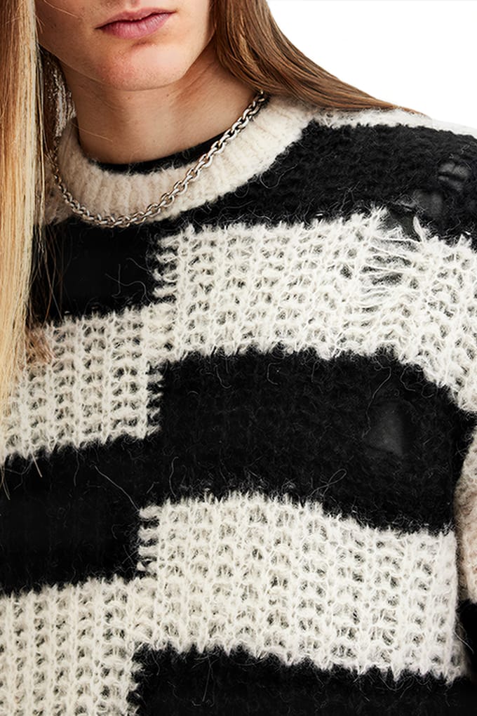 AllSaints Pip Crew Ecru White Größe: XS | Pullover Outlet | Herren | Braun