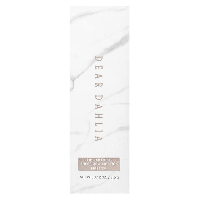 Dear Dahlia, Lip Paradise, Sheer Dew Lipstick, S306 Kate, 3.5g (0.12oz) white