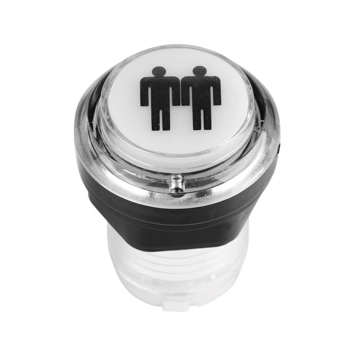 Kit DIY de 2 boutons LED lumineux 1P et 2P Start pour jeu d'arcade gray
