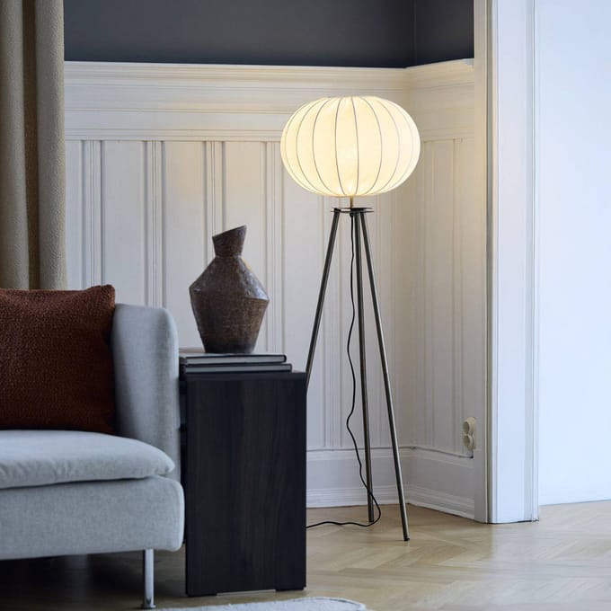PR Home Vloerlamp Base, brons, hoogte 125 cm, textiel