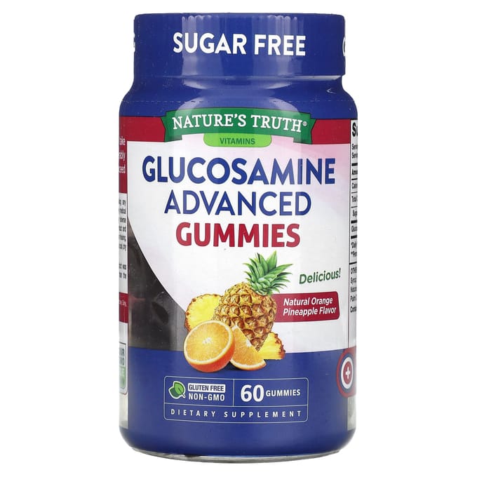 Nature's Truth, Glucosamine Advanced Gummies, Sinaasappel Ananas, 160mg, 60 Gummies (80 mg per gummy)