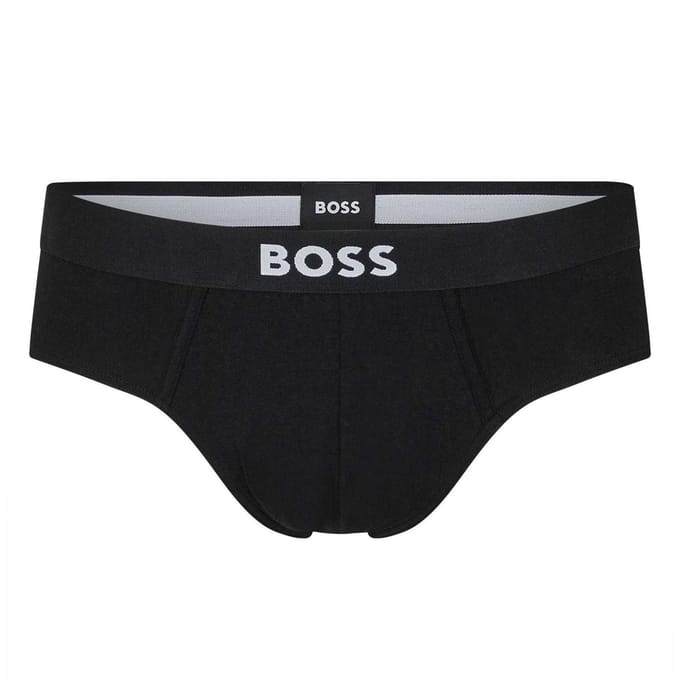 Boss Katoenen herenslip met logo (set van 3) (Zwart)