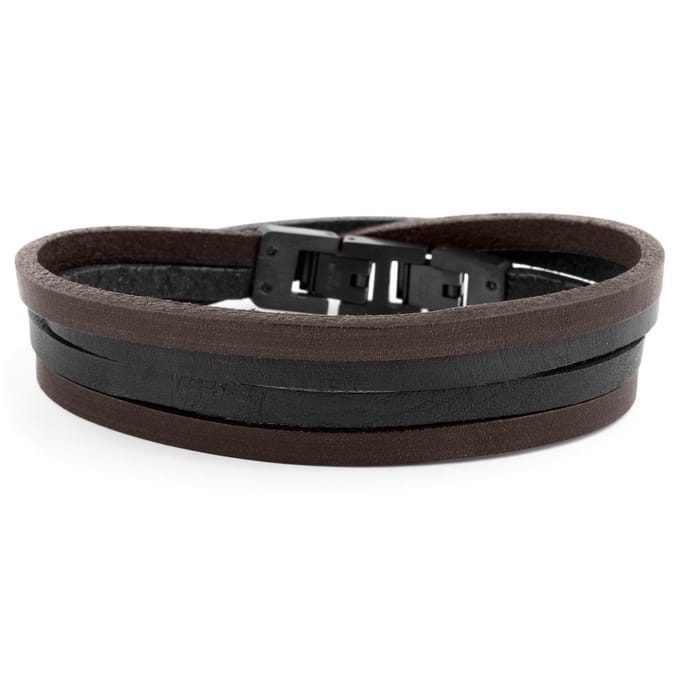 Zwarte & Donkergekleurde Roy Dubbele Wikkelarmband