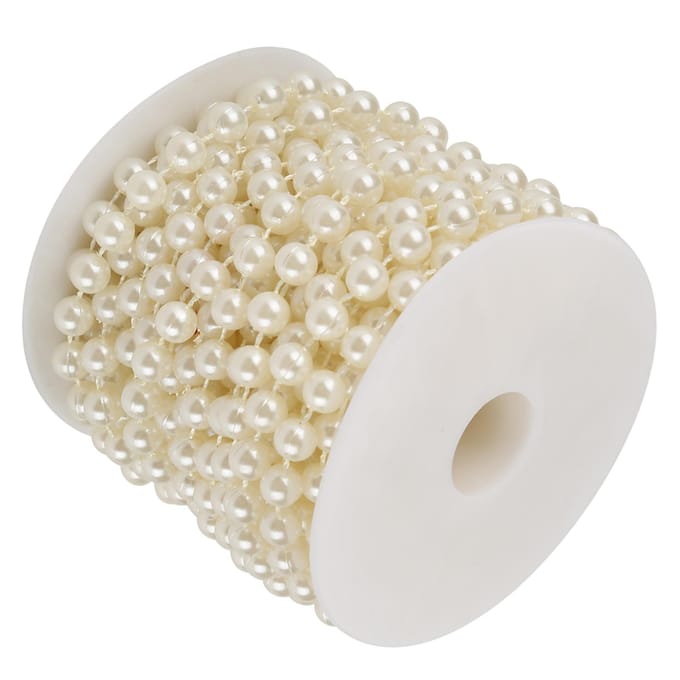 10mrol Slijpende Parel Draad Kralen Slinger String DIY Bruiloftsdecoratie 8mm(beige) beige