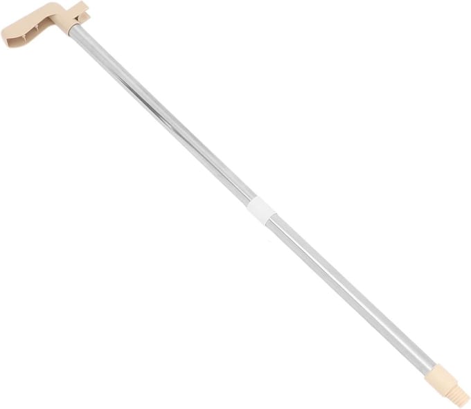 Stofblik Handgreep - Bezemvervanging - Huishoudelijk Schoonmaken - Afneembaar Ontwerp - 84 cm Lengte - Zilver