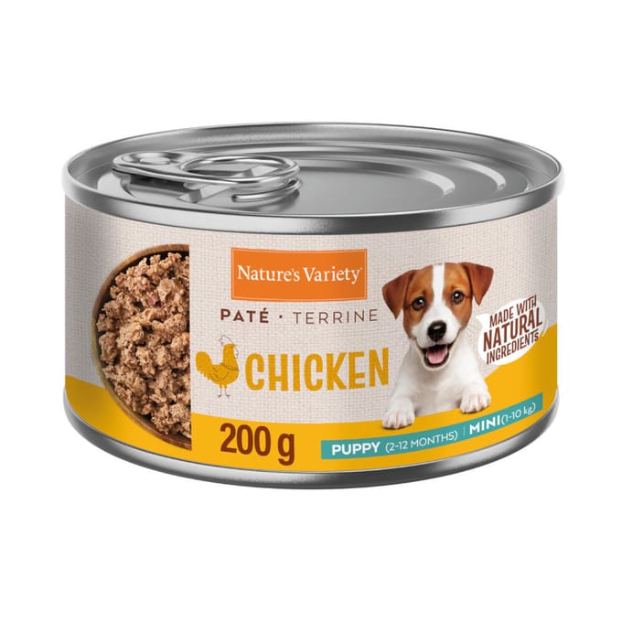 200g Nature's Variety Paté Mini Puppy Kip Hondenvoer nat