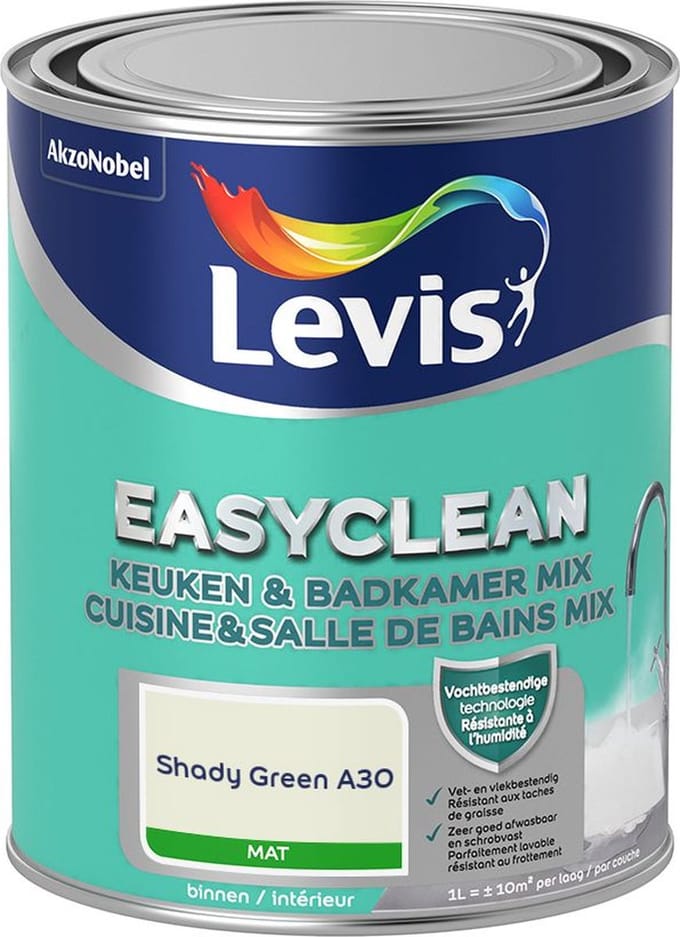 Levis - Easyclean Keuken & Badkamer Mix - Shady Green A30 - Mengverf - 1 L
