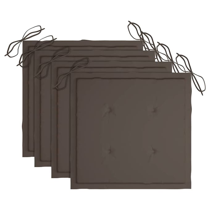 vidaXL - Set - van - 4 - klapstoelen - met - kussens, - gemaakt - van - massief - acaciahout.