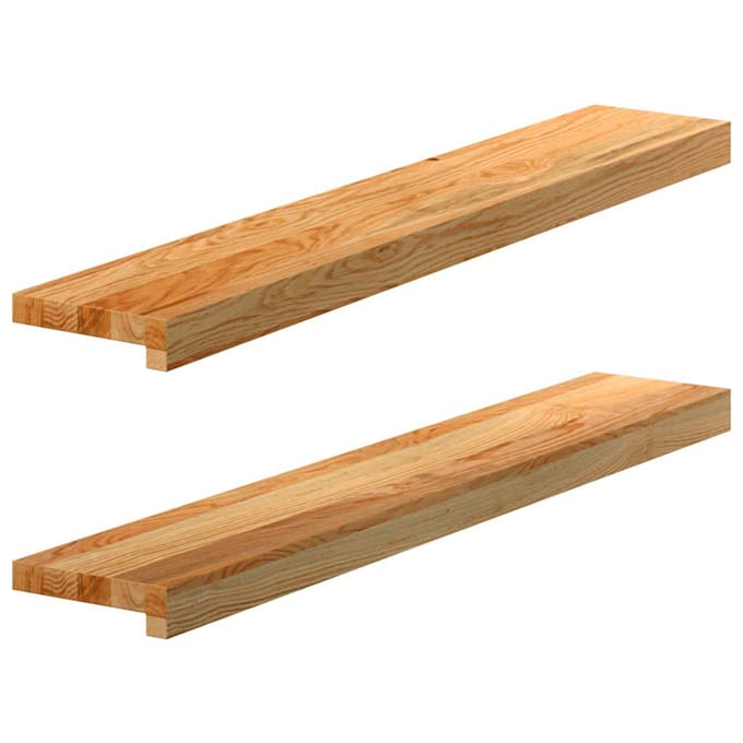 vidaXL - Vensterbanken - 2 - st - 90x15x2 - cm - massief - eikenhout - lichtbruin