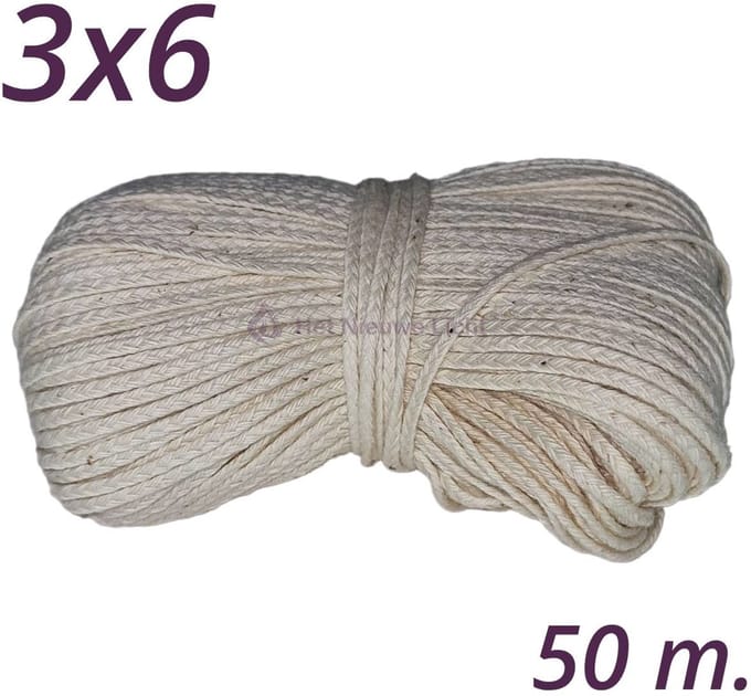 Kaars Lont | HNL 3x6 | 50 meter | Wick | Pit | Wiek | Kaarsenlont.