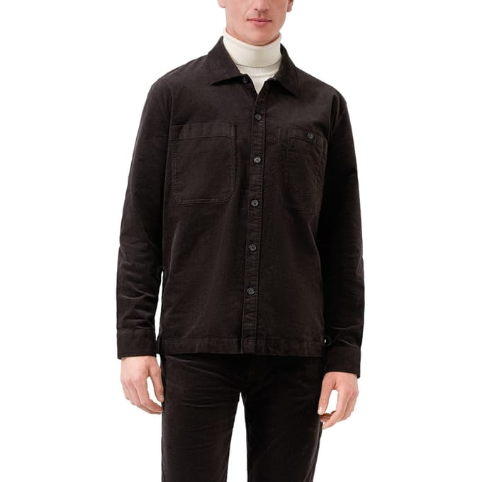 s.Oliver  Shirts Dark Brown Maat: S | Casual Overhemden Outlet | Heren | Bruin