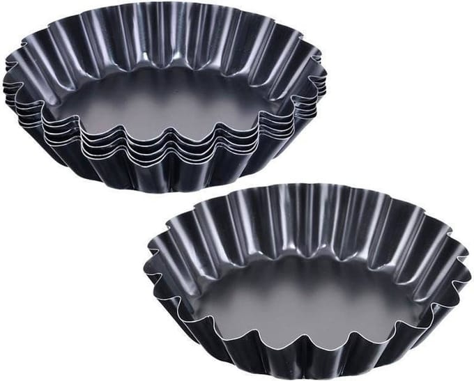 Taartvormpjes Metaal 9 cm 6 stuks - Taartvorm - Bakvorm - Cakevorm - Bakplaat