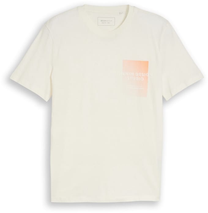 Tom Tailor Denim - T-shirt met print - Maat M - Wool White