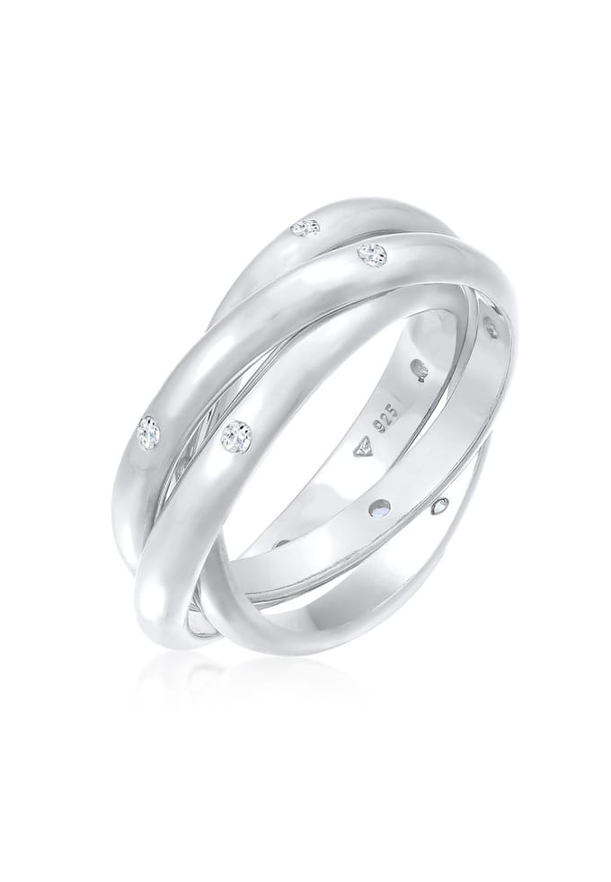 Elli PREMIUM - Ring - Dames Basis Trio Wikkel met Topaas Edelsteen in 925 Sterling Zilver - Dames