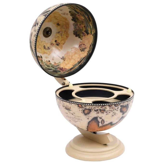 vidaXL - Globebar - tafelmodel - eucalyptushout - wit
