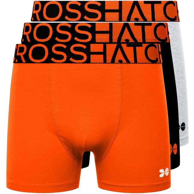 Crosshatch Heren Dumas Boxershorts (Set van 3) (Rood/oranje)