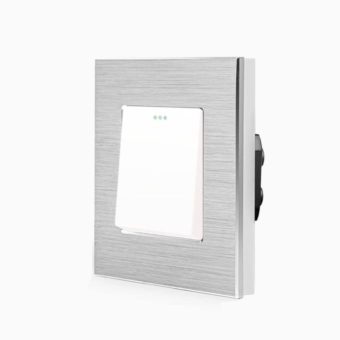 Wisselschakelaar Inbouw Wit Zilver Inclusief Design Aluminium Frame