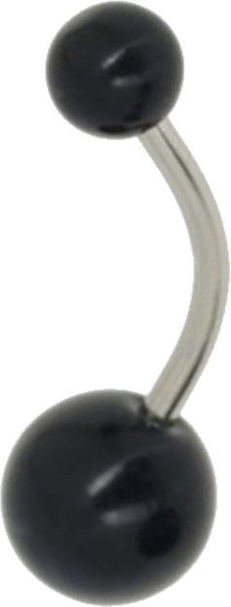 Fako Bijoux® - Navelpiercing - Acryl & RVS - Zwart