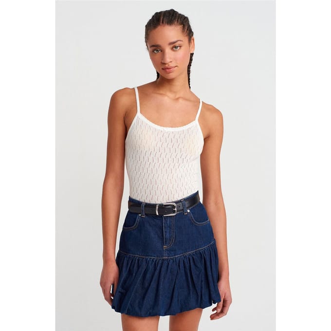 Gelaagde Crop Cami Blouse met Strikdetail