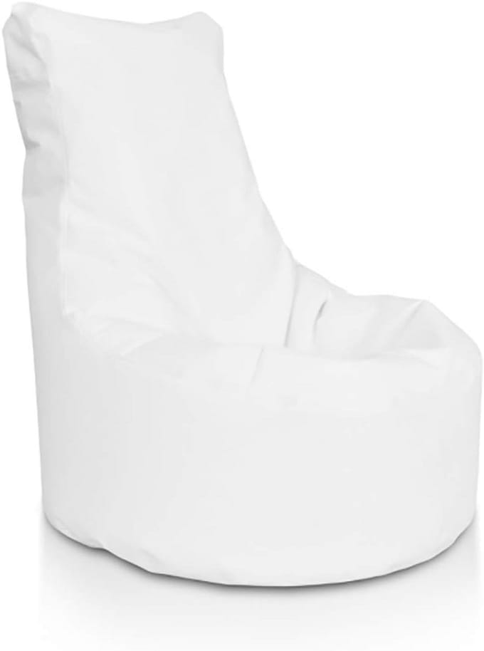 Grote Zitzak met Hoge Rugleuning 85x80 cm - Duurzaam Polyester - Binnen & Buiten Gebruik - Witte Kleur