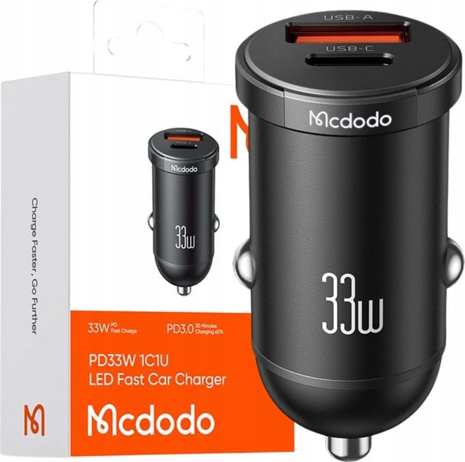 Mcdodo® Autolader - Oplader - Voor telefoon - 2x USB-A - 33W