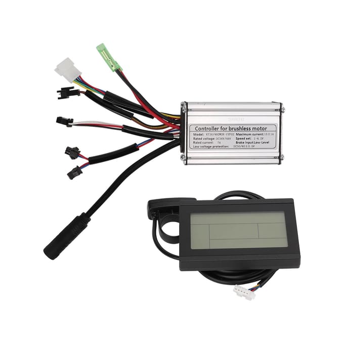 36V 48V 250W Elektrische Motor Controller Kit KT 15A Motor Controller met LCD3 Display Paneel 130X Gashendel 8C Sensor black