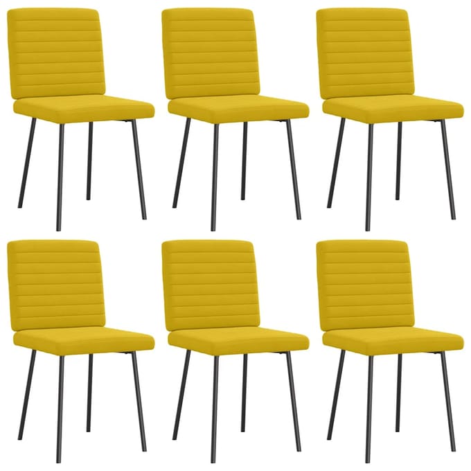 vidaXL Eetkamerstoelen 6 st fluweel geel