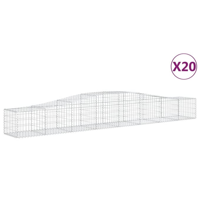vidaXL - Schanskorven - 20 - st - gewelfd - 400x50x40/60 - cm - gegalvaniseerd - ijzer