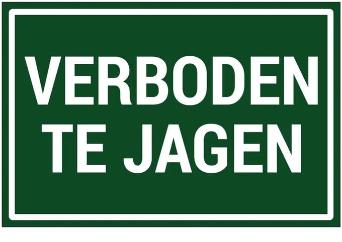 Verboden te jagen sticker | 30 x 20 cm