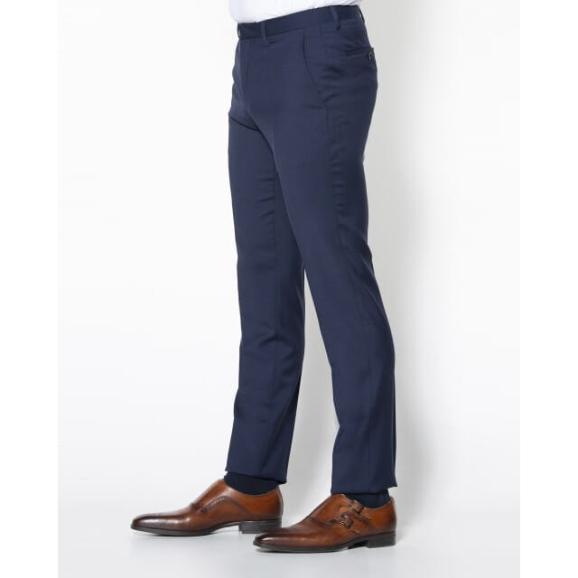 Roy Robson Broek Super 100's Fine Structure Donker Blauw / male
