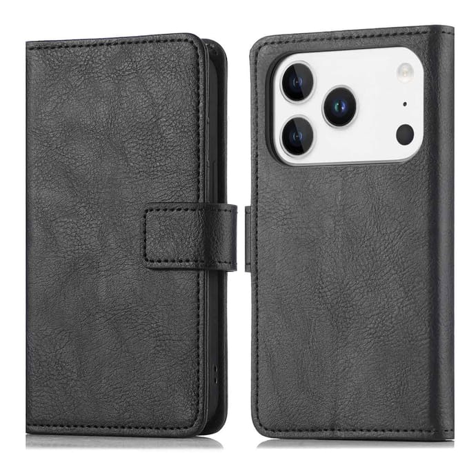 imoshion Hoesje - Geschikt voor Apple iPhone 17 Pro Max - Luxe Bookcase - Zwart