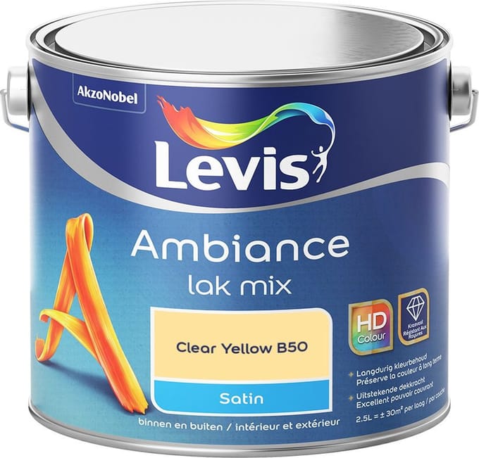 Levis - Ambiance Lak Satin Mix - Clear Yellow B50 - Mengverf - 2,5 L