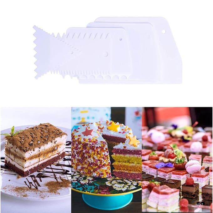 7 Stuks Plastic Taartrand Schrapers Snijders Gladstrijkset Deegschraper Taartschraper voor Bakken white
