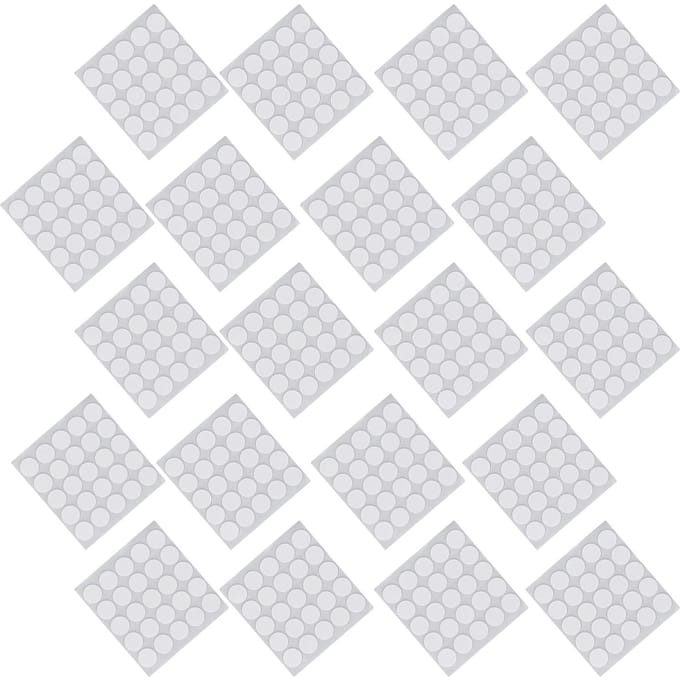 20 Feuilles Autocollants Mèche de Bougie Rond Mousse Adhésif Double Face pour Fabrication de Bougies 20x1mm white