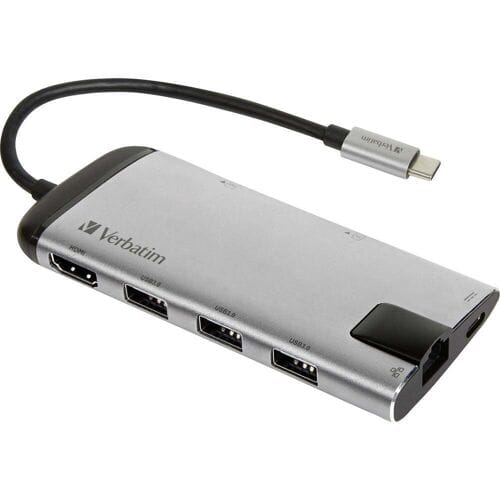 Verbatim Adapterhub USB-C - USB-C/3xUSB-A 3.0/HDMI/Eternet/SD/microSD aluminium/aluminium 49142