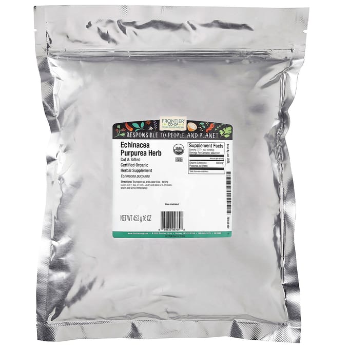 Frontier Co-Op, Organic Echinacea Herb, Chopped and Sieved, 453G (16Oz) gray