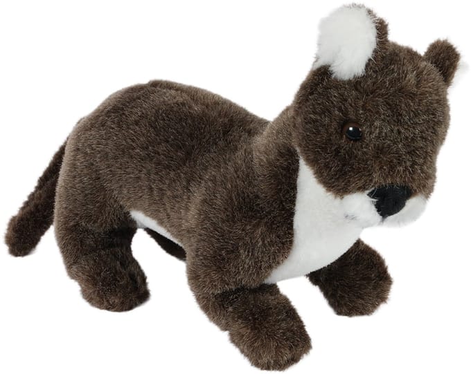 PIA Soft Toys - Pluche Knuffeldier - Wezel - donker bruin - staand - 28 cm