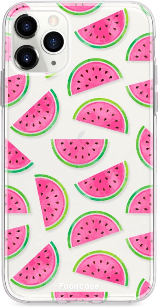 Fooncase Hoesje Geschikt voor iPhone 11 Pro Max - Shockproof Case - Back Cover / Soft Case - Watermeloen