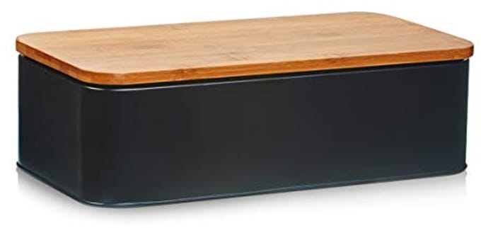 Broodtrommel van metaal - Zwart - 31 x 18 x 12,5 cm