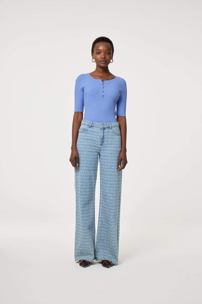 Fabienne Chapot Alida Pullover French Blue Maat: M | Sweaters Outlet | Dames | Blauw