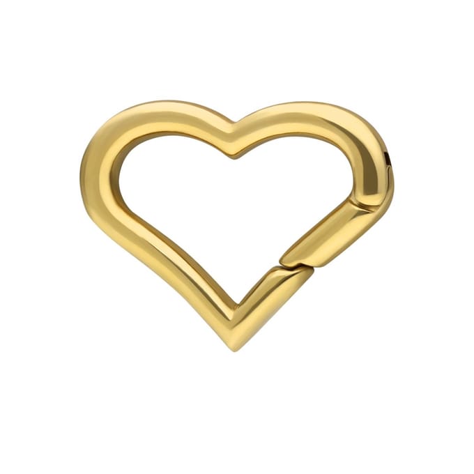 Lucardi Dames Stalen goldplated charm sluiting hart - Hanger - Staal - Goudkleurig