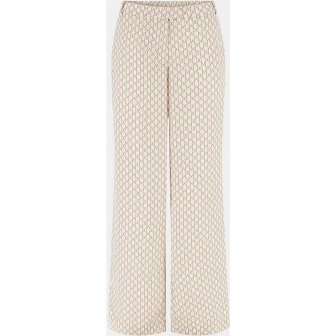 broek met logo vrouw beige