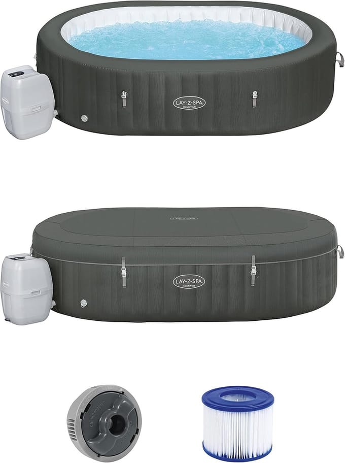 Opblaasbare Spa Jacuzzi – Industrial - 270x180x71 cm - Grijs - Novihome