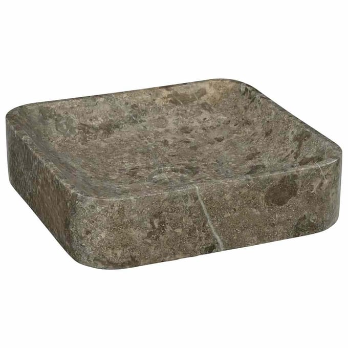 vidaXL - Gootsteen - 40x40x10 - cm - marmer - grijs