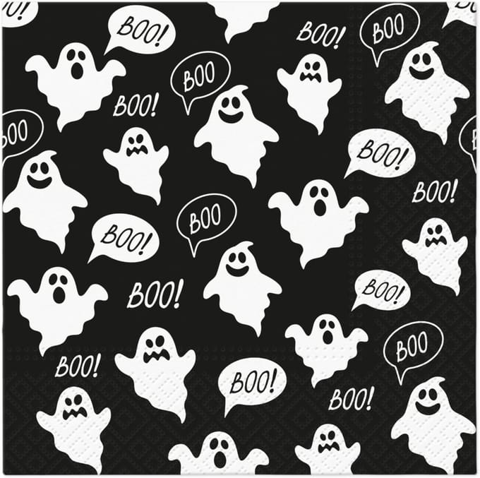 Lunch servetten Boo Black - PAW Decor - 33x33 cm