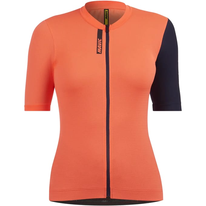 Mavic Essential Korte Mouw Wielertrui Oranje S Vrouw