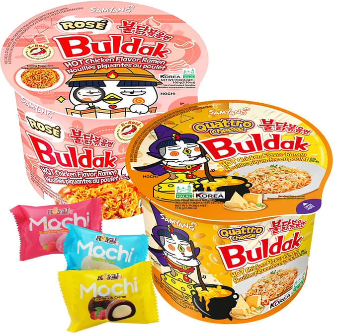 2 X Samyang Buldak Hot Chicken Ramen Bowl Cup Quattro Cheese Rosé Cream Carbonara
