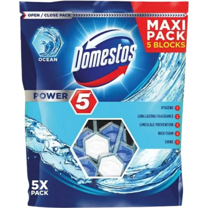 Domestos Toiletblok Power 5 Ocean - 5 stuks