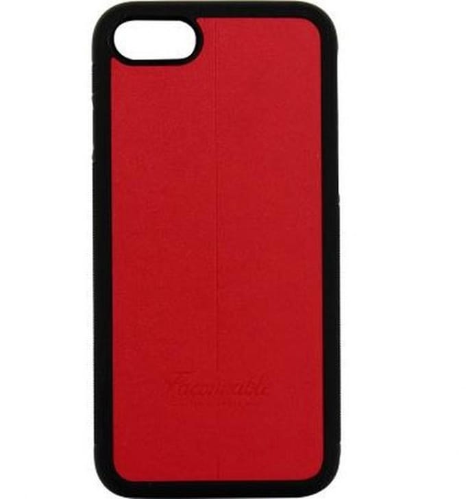 Façonnable, Hoesje geschikt voor iPhone SE (2020)/8/7 - Hardcase met Gekleurde Rand, Rood / Zwart
